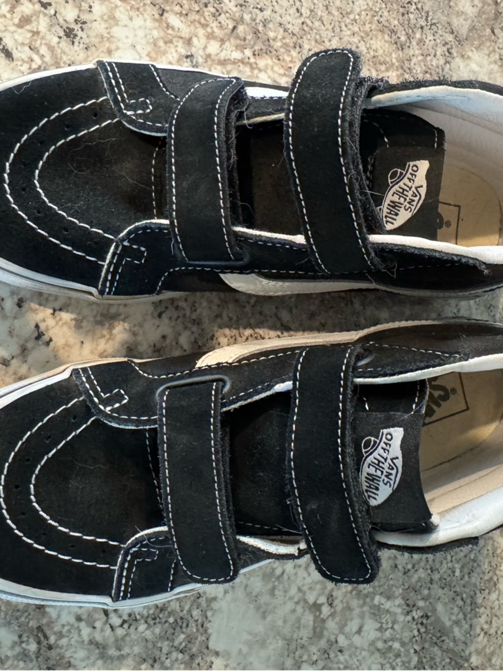 Vans Kids Black Suede Velcro Skate Sneakers
